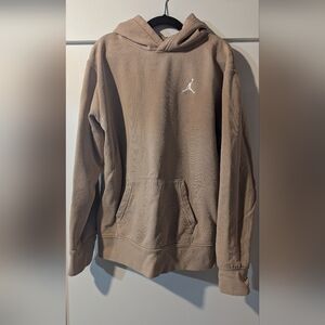 Jordan Tan Hoodie with Red Logo